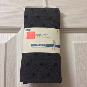 ❤️M/L Gray and Black Polka Dot Tights